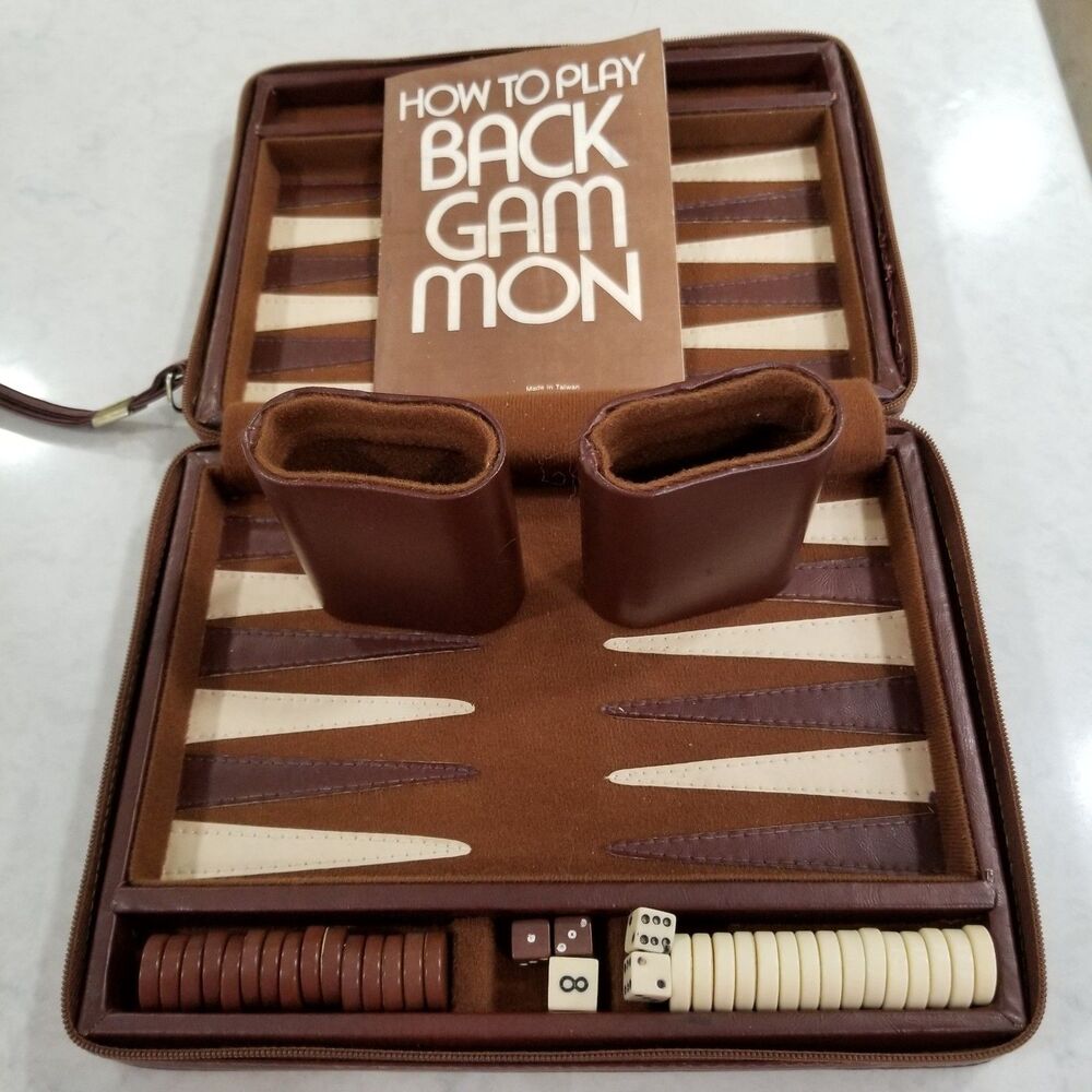 Vintage SKOR‑MOR Backgammon Set • Complete Travel Game with Instructions